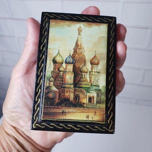 Vintage Russia St Basil Cathedral Mini Miniature Trinket Box Dresser Decor Small - Picture 10 of 12